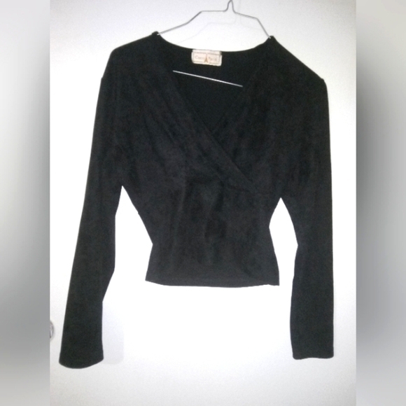 Beautiful Vintage "COCO PARIS" made in France faux suede long sleeve top blouse - Picture 5 of 7